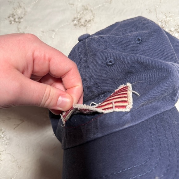 Vintage Y2K American Flag Patch Hat – Distressed Navy Baseball Cap (DPC Brand) - Picture 6 of 8